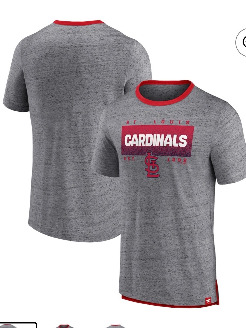 Fanatics Gray and Red St. Louis Cardinals Graphic Tee
